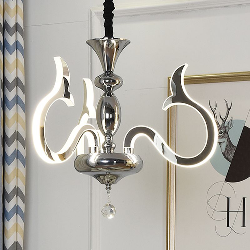 Modern Style Geometric Shape Chandelier Metal LED Hanging Light for Bedroom