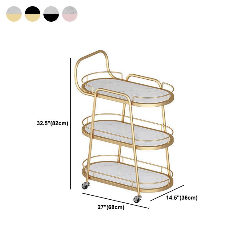 32.28" High Rolling Modern Prep Table Stone Prep Table for Dining Room