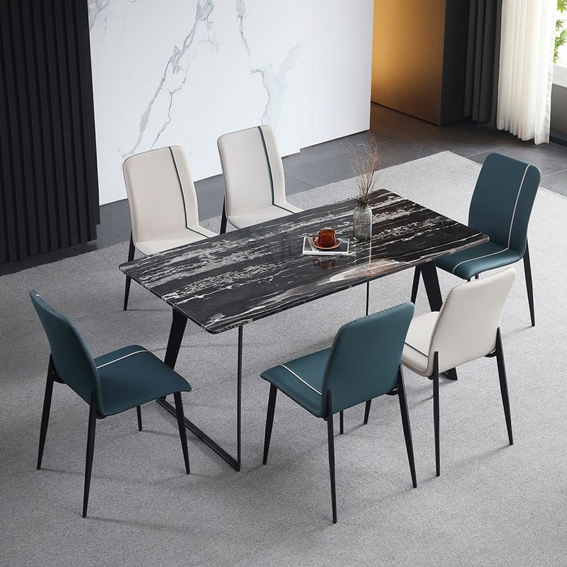 Dining Room Home Upholstered Chair Leather Parsons Armless Chair