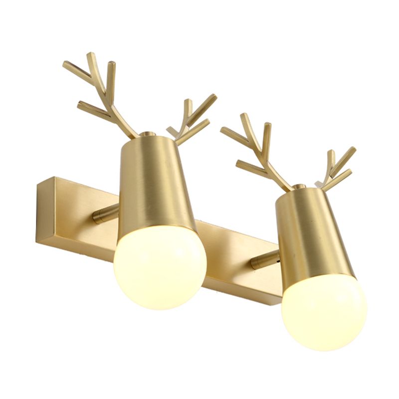 Geometric Vanity Lighting Modern Style Metal Multi Lights Vanity Wall Sconce in Gold