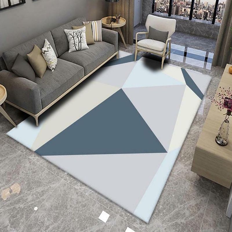 Geometric Area Carpet Modern Indoor Rug Polyester Stain Resistant Area Rug for Living Room