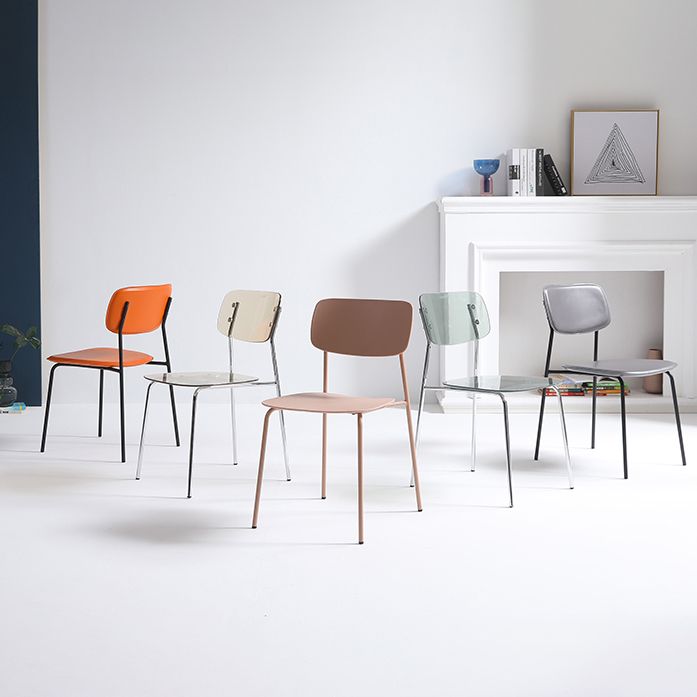 Contemporary Restaurant Open Back Side Chair Matte Finish Plastic Dining Chair