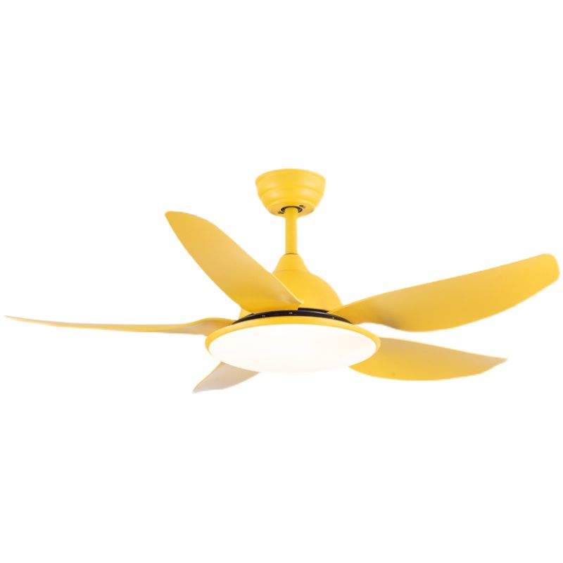 Kids Style Round Ceiling Fan Light Metal 1 Light LED Flush Light for Bedroom