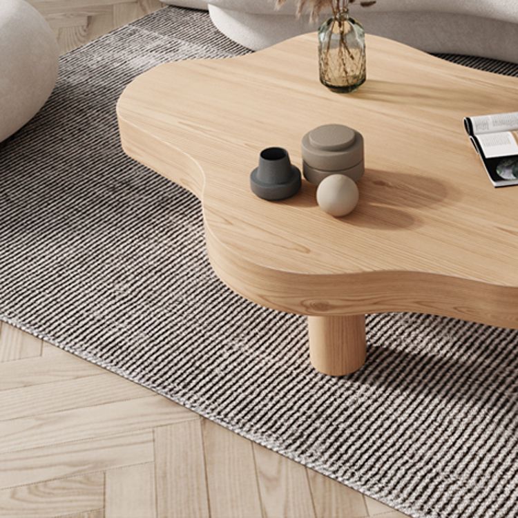 3 Legs Cocktail Table Nordic Solid Wood Free Form Single Coffee Table