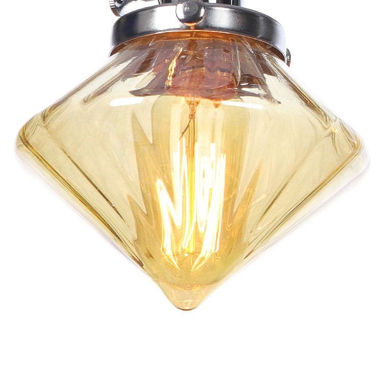 Industrial Vanity Lighting Glass 2-Light Vanity Wall Lights in Silver