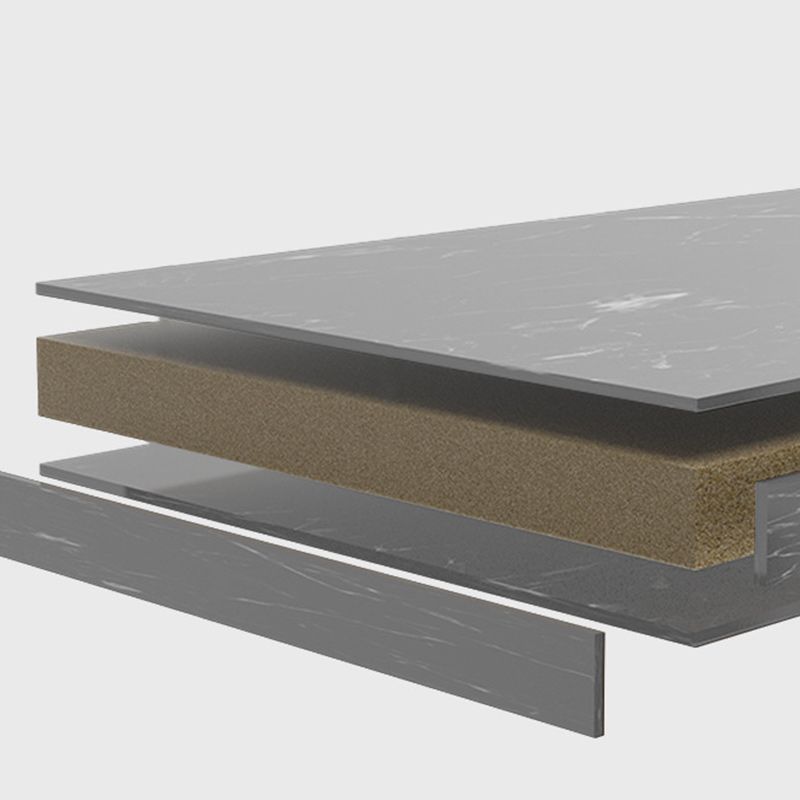 18"H Contemporary Coffee Table Stone Rectangle Cocktail Table