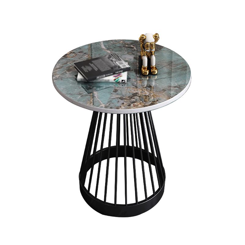 Modern Round Stone End Table Dia 17.7"/19.7" Frame Side Table