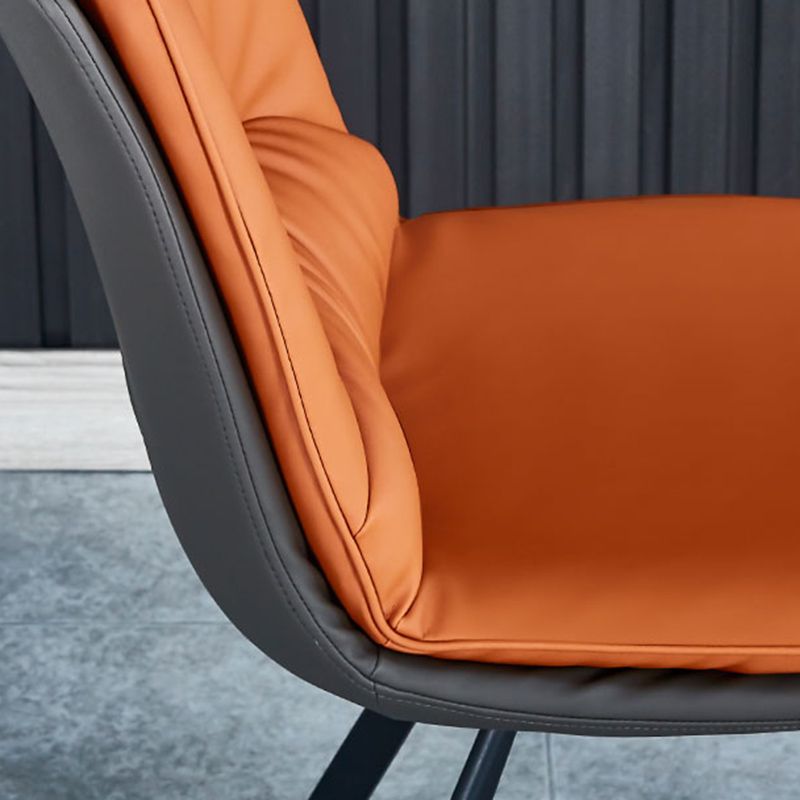 PU Leather Contemporary Restaurant Side Chair Parsons Matte Finish Dining Chair