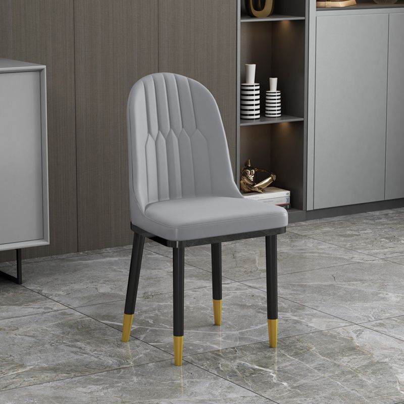 Sillas de comedor estilo Glam Sillas Parsons sin brazos con patas de metal