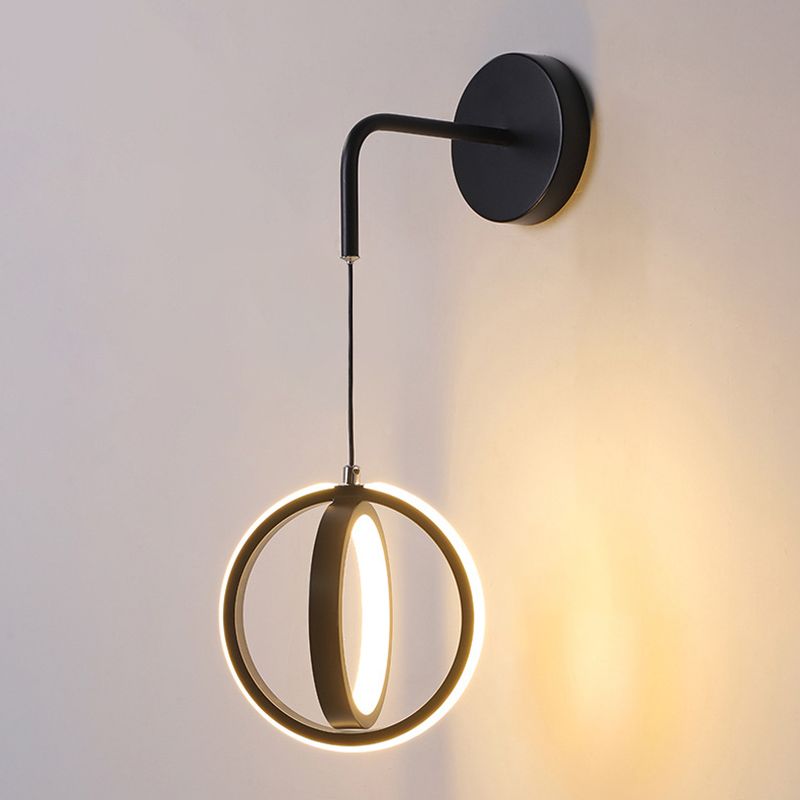Ultramoderne ring wandbevestiging verlichting aluminium wand gemonteerd verlichtingsarmatuur voor woonkamer