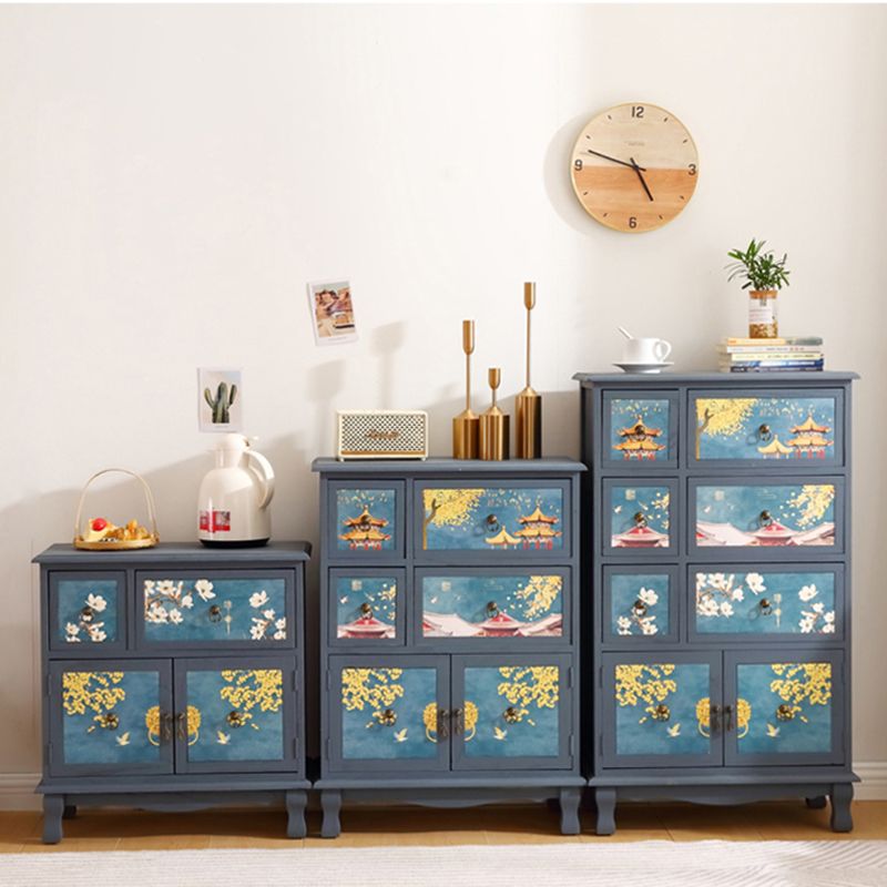Traditional Solid Wood Bedroom Storage Chest Vertical Chest with Drawers