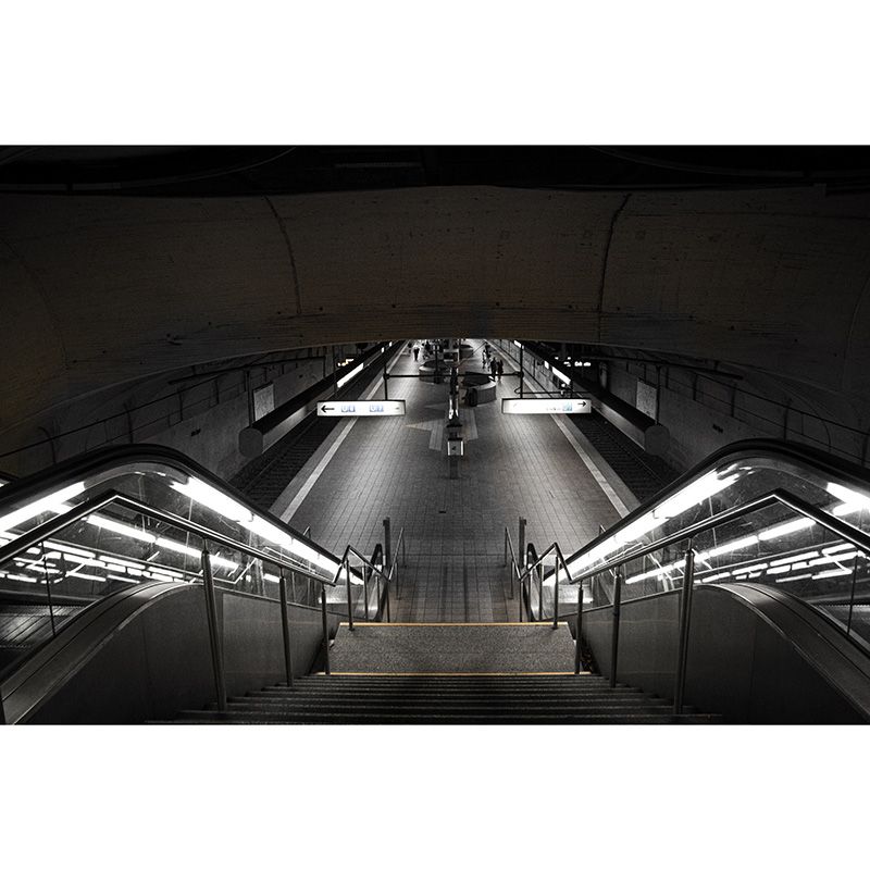 Photography Style Stairs Mural Decal Modern Mildew Resistant for Living Room