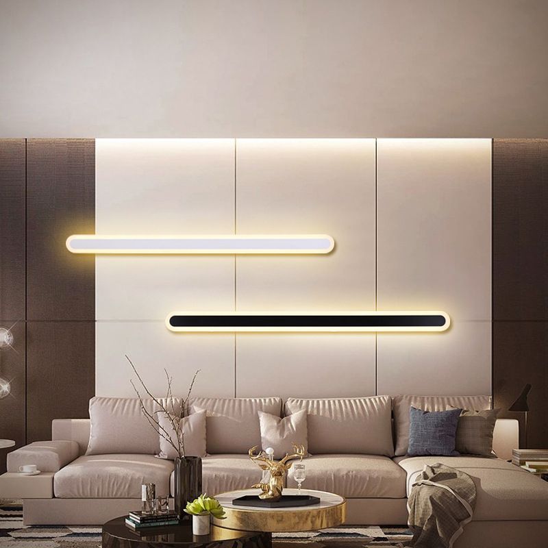 1 Light Linear Wall Mount Light Fixture Modern Wall Lamp Metal Wall Sconces