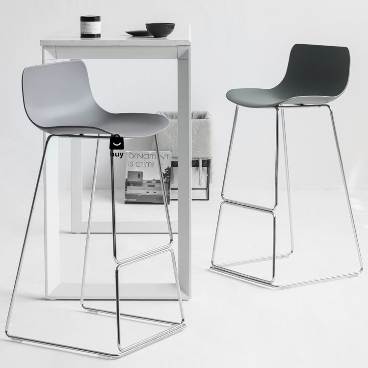 Contemporary Style Bar Stool Plastic Counter Bar Stool with Metal Legs for Home
