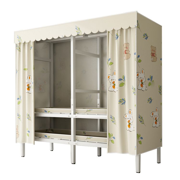 Modern Freestanding Metal Frame Wardrobe Foldable Wardrobe with Garment Rod