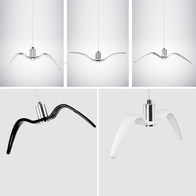 Nordic Artistic Seagull Pendant lampe à manger résine LED Hanging Light Kit