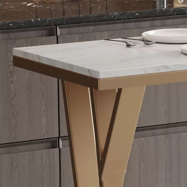 Glam Style Bar Table Set 1/2/5 Pieces Rectangle Bar Table with High Stools for Kitchen