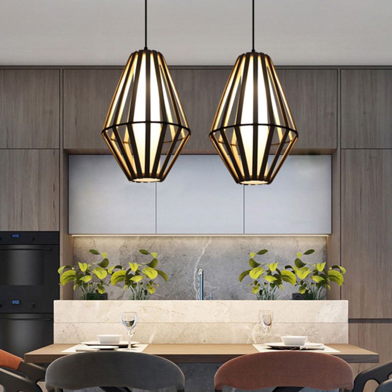 Bamboo Cone Lantern Ceiling Lamp Asian Style 1 Bulb Wood Suspension Pendant Light, 11"/14" Width