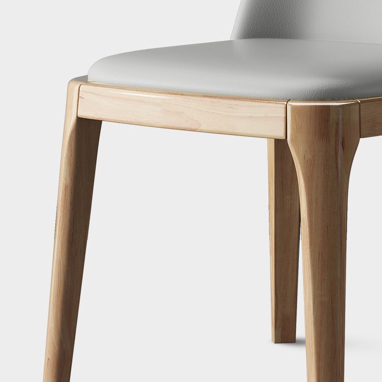 Silla lateral casera escandinava Silla de comedor tapizada de madera con respaldo macizo