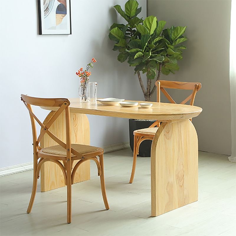Oval Dining Table Solid Wood Contemporary Style Table for Home Kitchen