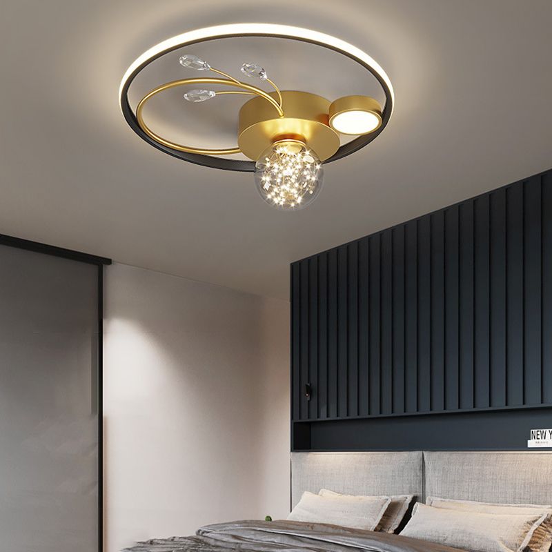 Multi-lights Multi-lights Flush mount moderno estilo de iluminación de techo de montaje en oro