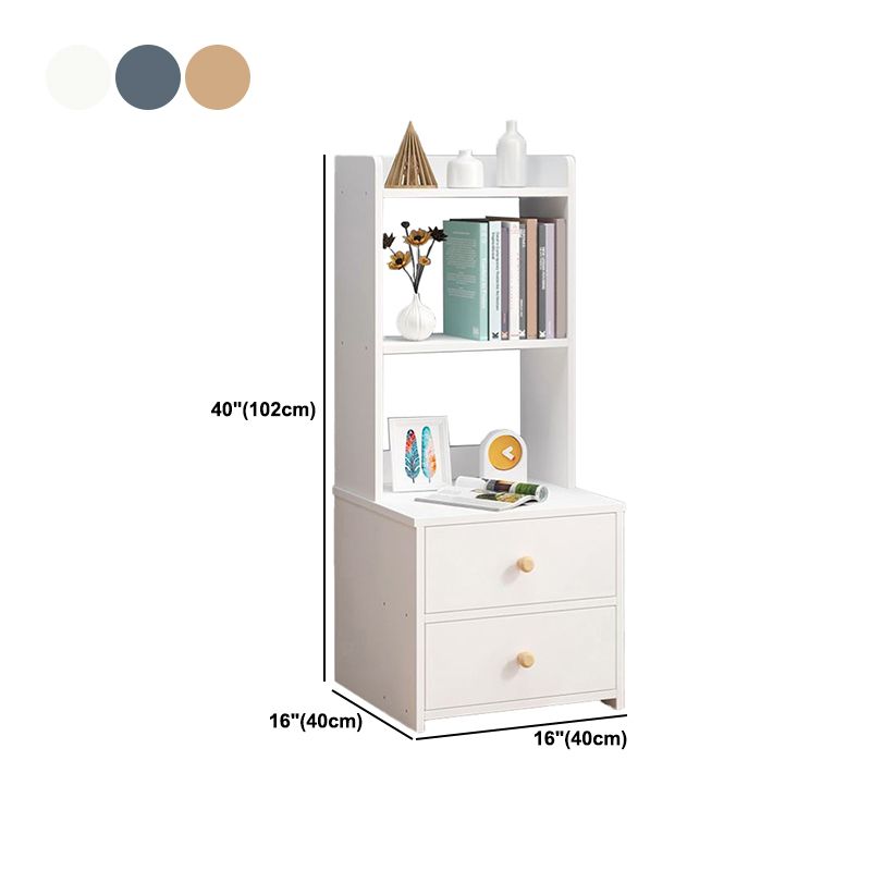 Engineered Wood Bookshelf Open Back Contemporary Bookcase for Home