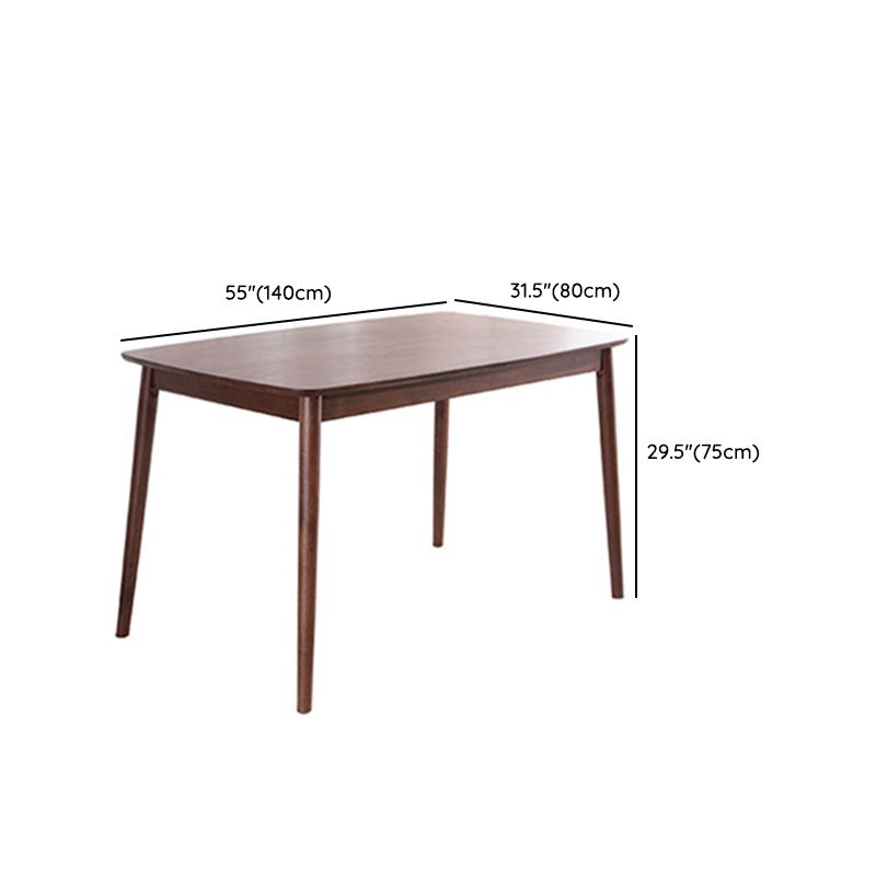 Modern Brown Furniture Set 5 Pcs Rectangle Solid Wood Dinette Table with Dining Chair