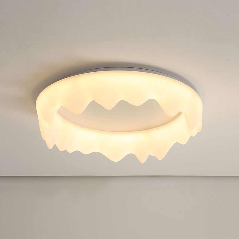 White Modern Flush Mounted Ceiling Lights LED Flush Mount Lighting for Living Room