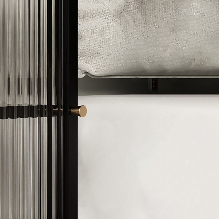 21'' Tall 1-shelf Accent Table Nightstand Modern Metal Nightstand in White/Black