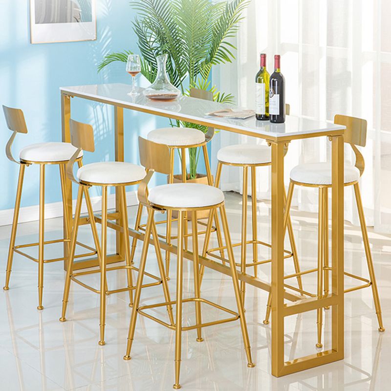 Indoor Trestle 1/4/7 Pieces Pub Set Modern White Rectangle Table and Stool Set