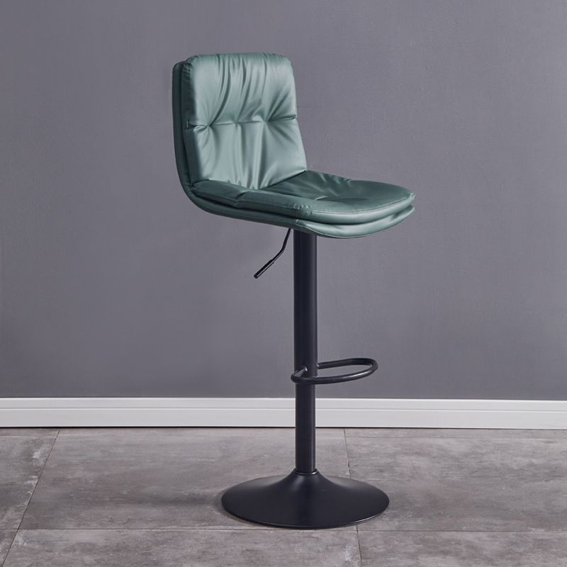 Contemporary Adjustable Height Swivel Backrest Bar Stool with Footrest