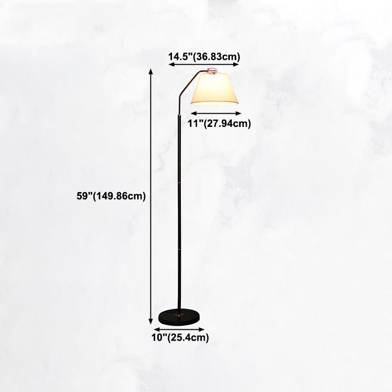 Lampada da pavimento contemporanea luce a pavimento colorata con tonalità in tessuto per camera da letto