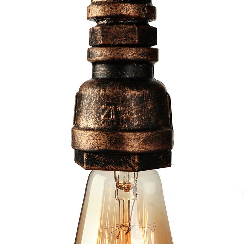 Éclairage d'applications murales industriel Bare Breate avec tuyau d'eau 2 lumières lampe murale métallique en laiton noir / antique