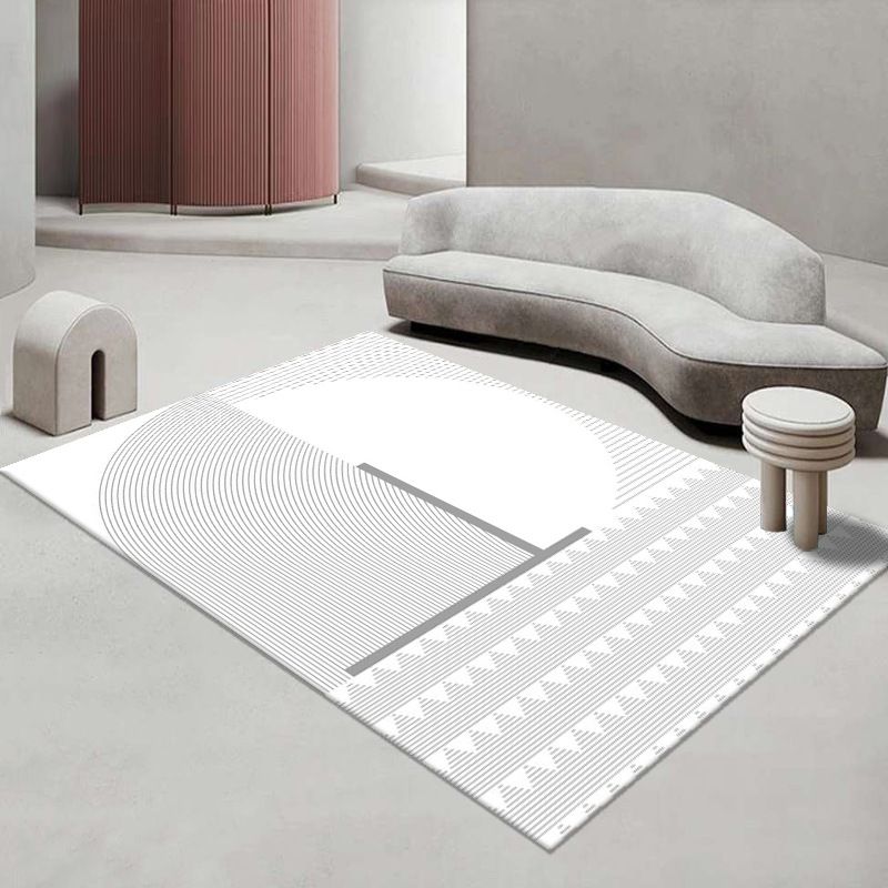 Pink Color Block Area Rug Polyester Modern Indoor Rug Washable Rug for Living Room