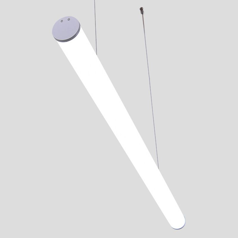 Moderne lineare Insel Kronleuchter Lichter Acrylinsellampen im weißen Finish