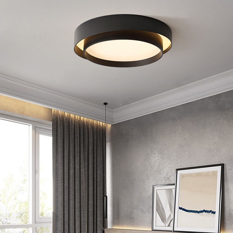 Lacquered Iron LED Ceiling Light in Modern Minimalist Style Acrylic Circular Flush Mount