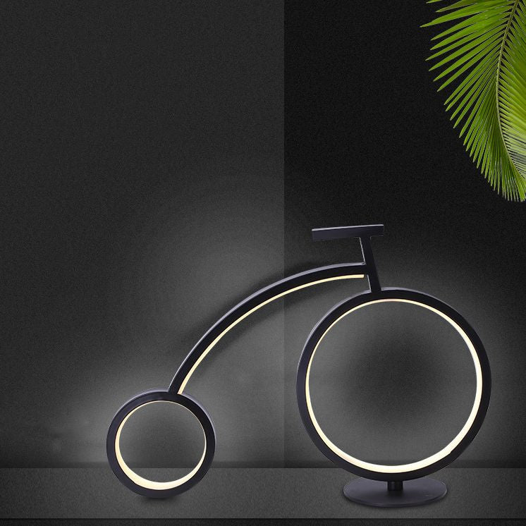 Novelty Bike Shaped Nightstand Lamp Minimalist Metal Bedside LED Table Light