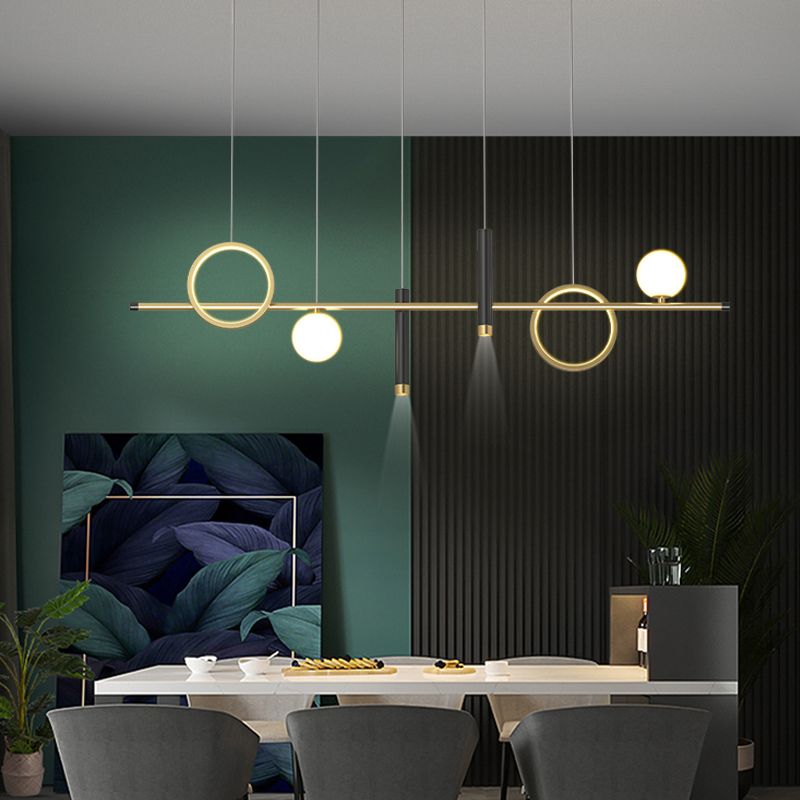 6-Light Contemporary Pendant Lights Geometry Metal Pendant Light Fixtures
