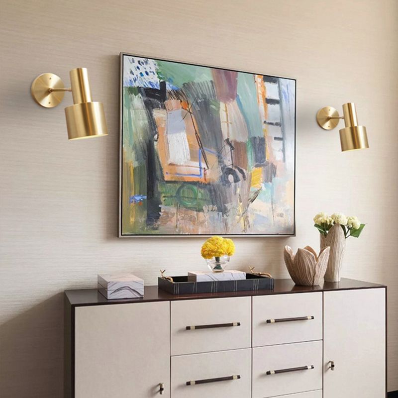 7.5" H Torch Shaped Metal Wall Lamp 1-Light Post-modern Style Sconce Lights in Gold