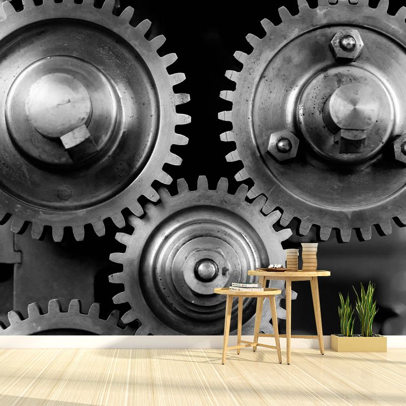 Horizontal Photography Metal Gear Mural Decorative Wallpaper Wall Murals