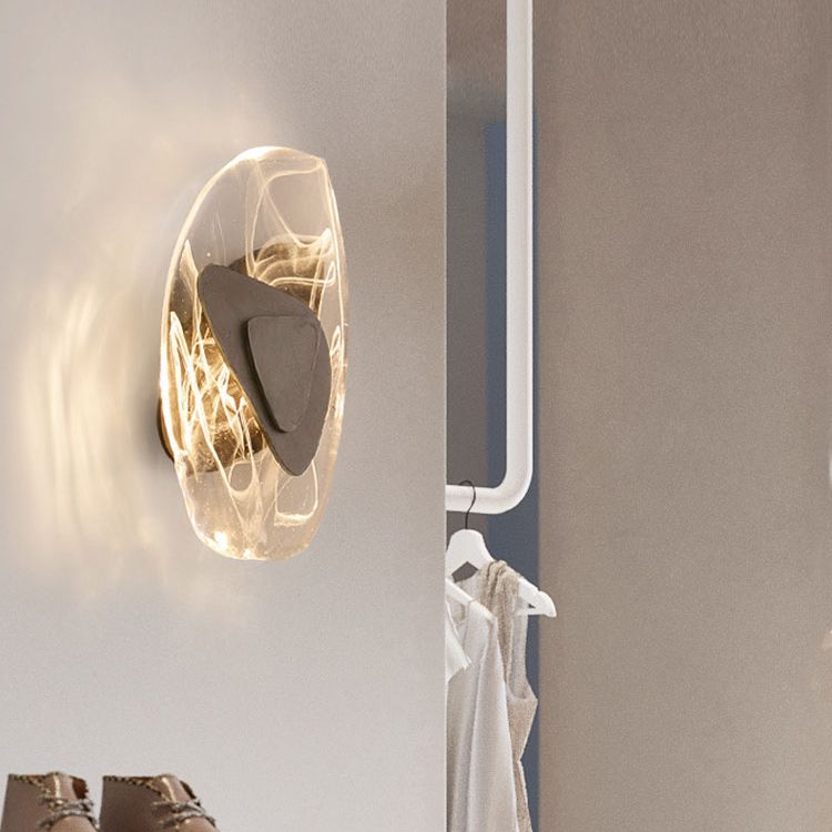 Accensione a parete ovale in stile moderno Crystal Crystal 1 Lipce Light Freepures in oro e nero