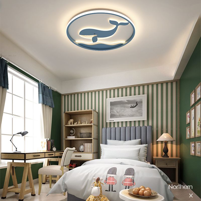 Metal de forma redonda Flush Monte Luz para niños Multi-luz Multi-luz Luz de techo de montaje