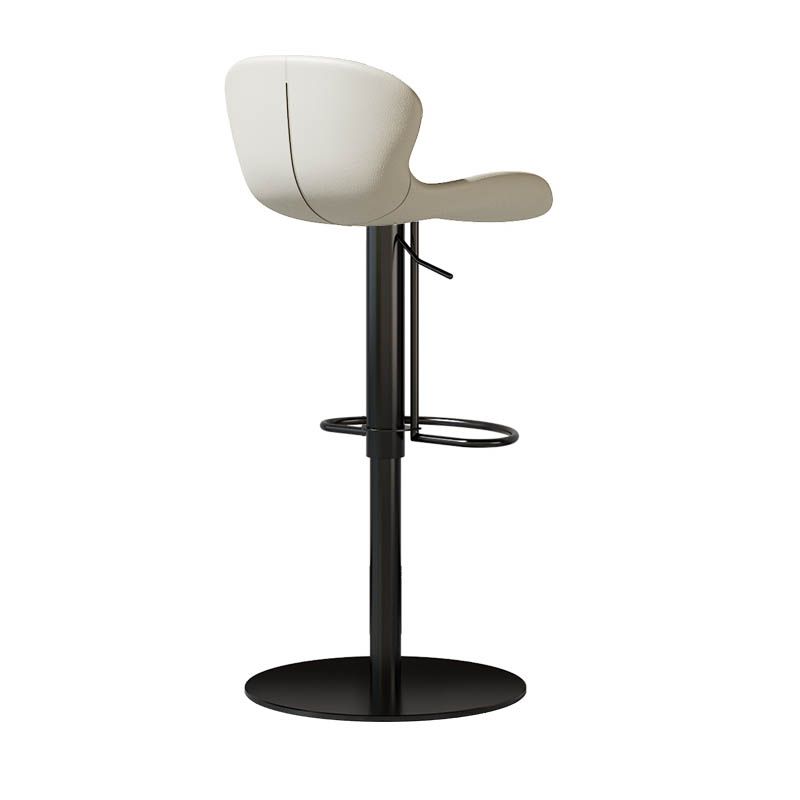 Contemporary Style Adjustable Backrest Counter Stool with Leather Cushion