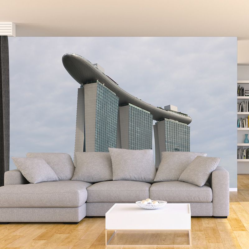 City Building Photo Mural for Office Meeting Room Decoration, Personalized Size Available