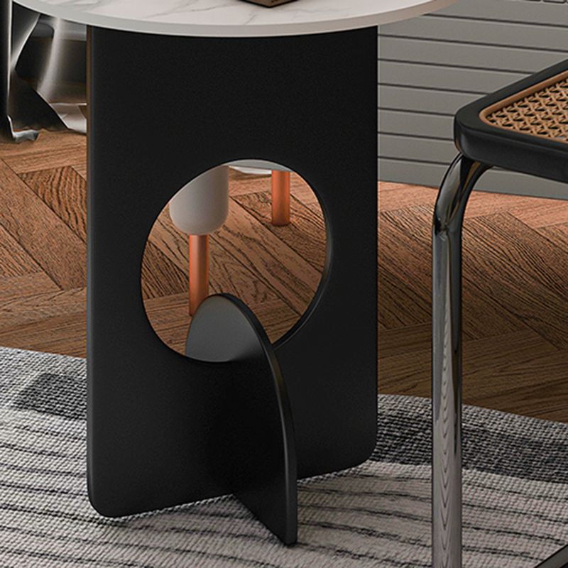 Mid-Century Round Side End Table Metal Abstract End Table for Living Room