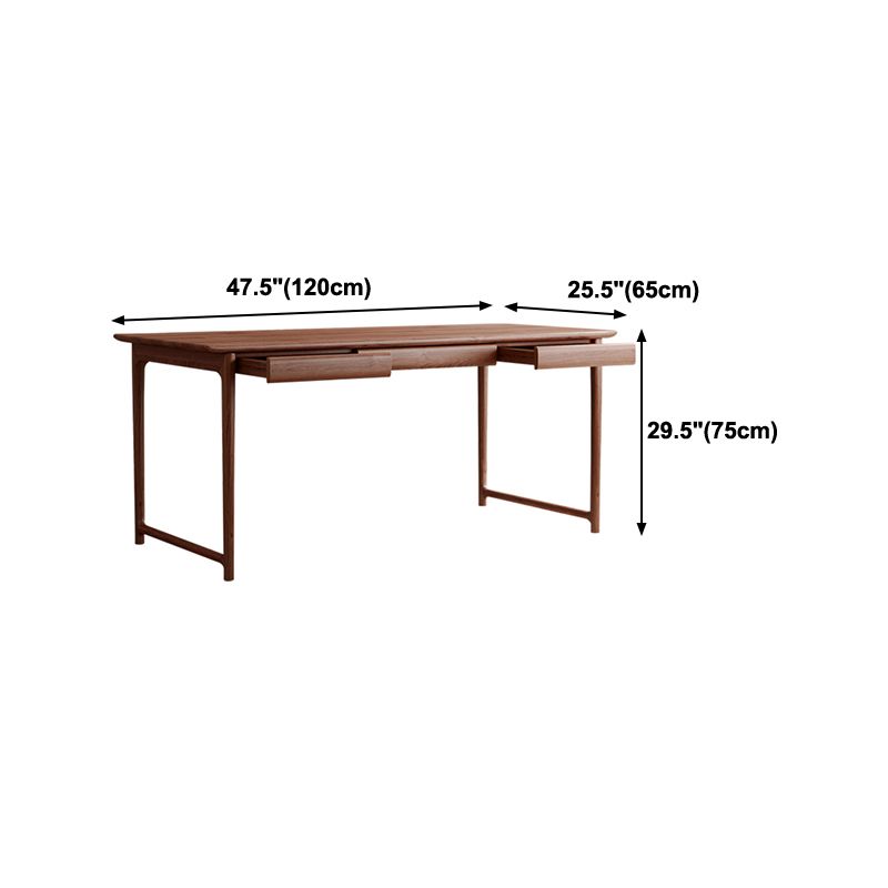 Industrial Ash Wood Dining Table Brown Rectangle Table with Double Pedestal