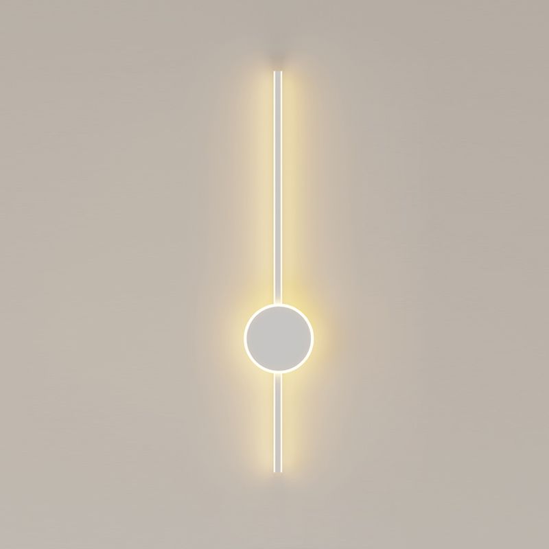 Metal Geometric Shape Wall Light Modern Style 1-Light Wall Mounted Light Fixture in White