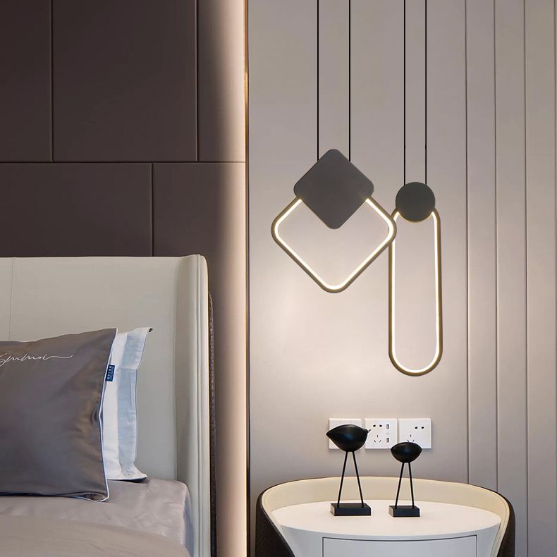 Geometric Ceiling Pendant Light Metal Modern LED Pendant Lighting