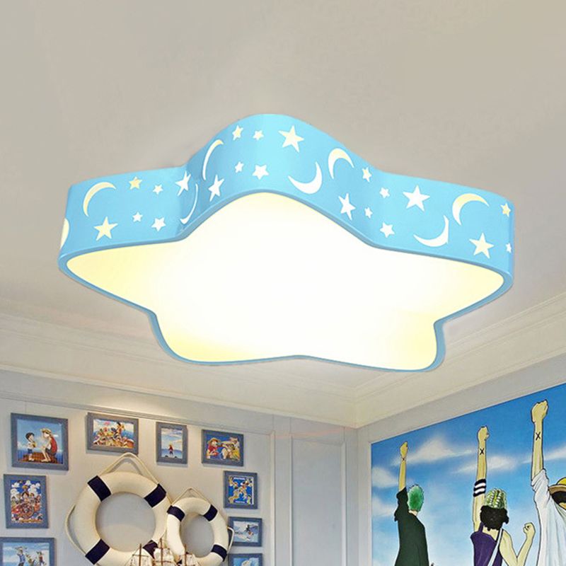 Cartoon Star Shade LED Flush Mount Light Acrylic Nursery Ceiling Light Flush Mount