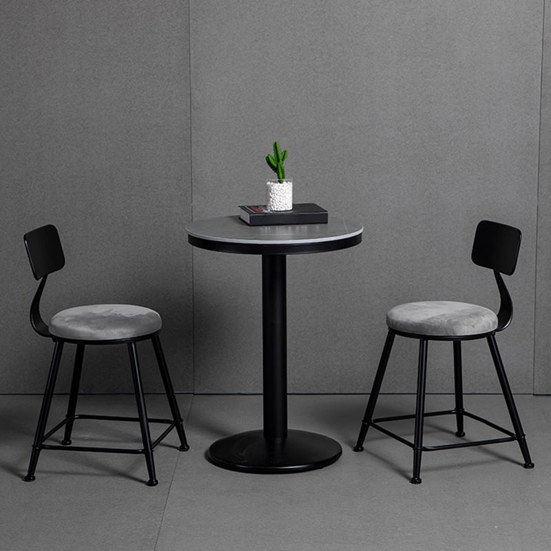 Industrial 1/2/3 Pieces Round Bar Table Set Sintered Stone Bistro Set